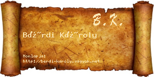 Bérdi Károly névjegykártya