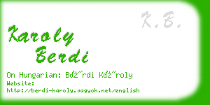 karoly berdi business card